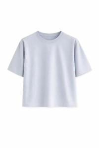 Koszulka basic cupro EVA REGULAR, błękitna